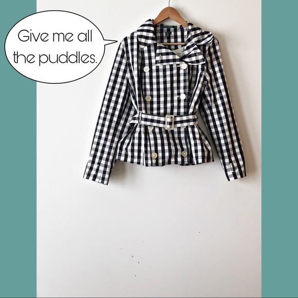 Ralph Lauren Jackets & Blazers - Ralph Lauren Black and White Checkered Rain Jacket